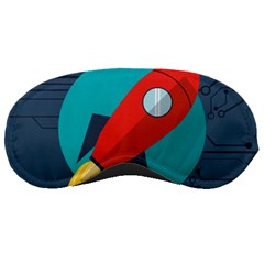 Rocket With Science Related Icons Image Sleep Mask