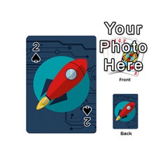 Rocket With Science Related Icons Image Playing Cards 54 Designs (Mini)