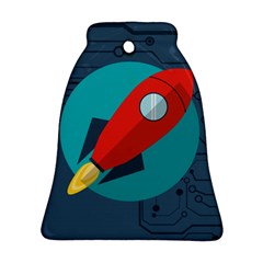 Rocket With Science Related Icons Image Ornament (Bell)