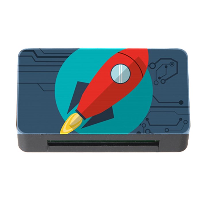 Rocket With Science Related Icons Image Memory Card Reader with CF