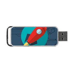 Rocket With Science Related Icons Image Portable Usb Flash (one Side) by Bedest