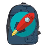 Rocket With Science Related Icons Image School Bag (XL) Front