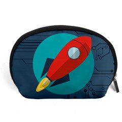 Rocket With Science Related Icons Image Accessory Pouch (Large)