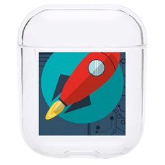 Rocket With Science Related Icons Image Hard PC AirPods 1/2 Case