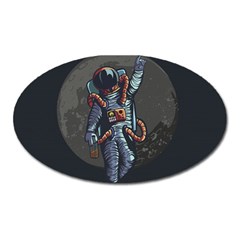 Illustration Drunk Astronaut Oval Magnet by Bedest