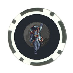 Illustration Drunk Astronaut Poker Chip Card Guard by Bedest