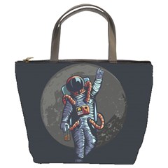 Illustration Drunk Astronaut Bucket Bag by Bedest