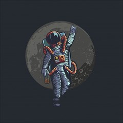 Illustration Drunk Astronaut Play Mat (rectangle) by Bedest