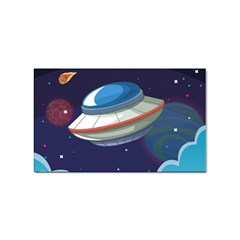 Ufo Alien Spaceship Galaxy Sticker Rectangular (100 Pack) by Bedest