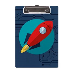 Rocket With Science Related Icons Image A5 Acrylic Clipboard