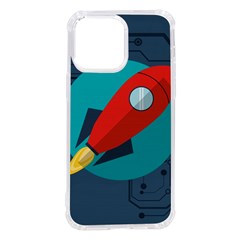 Rocket With Science Related Icons Image iPhone 14 Pro Max TPU UV Print Case