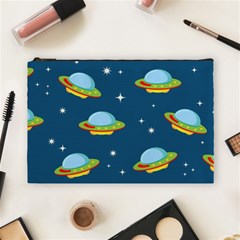 Seamless Pattern Ufo With Star Space Galaxy Background Cosmetic Bag (large) by Bedest