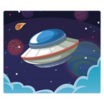 Ufo Alien Spaceship Galaxy Premium Plush Fleece Blanket (Small) 50 x40  Blanket Front