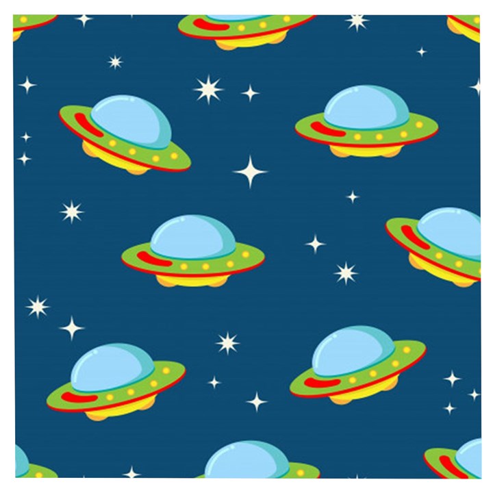 Seamless Pattern Ufo With Star Space Galaxy Background Wooden Puzzle Square