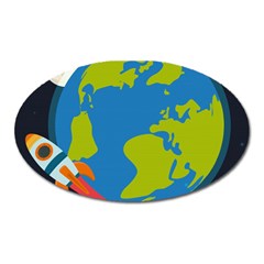 Spaceship Design Oval Magnet by Bedest