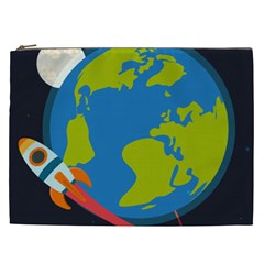 Spaceship Design Cosmetic Bag (xxl) by Bedest