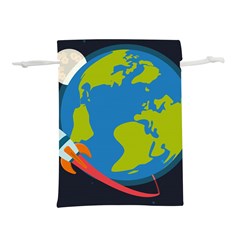 Spaceship Design Lightweight Drawstring Pouch (l) by Bedest