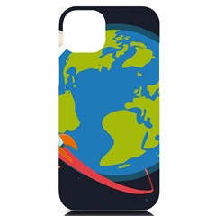 Spaceship Design Iphone 14 Plus Black Uv Print Case by Bedest