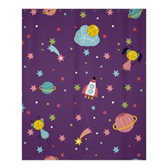 Space Travels Seamless Pattern Vector Cartoon Shower Curtain 60  X 72  (medium) 