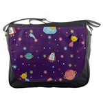 Space Travels Seamless Pattern Vector Cartoon Messenger Bag Front