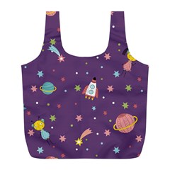 Space Travels Seamless Pattern Vector Cartoon Full Print Recycle Bag (l) by Bedest