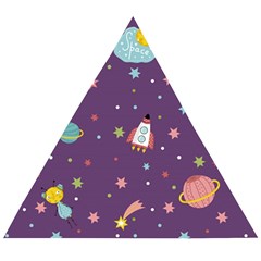 Space Travels Seamless Pattern Vector Cartoon Wooden Puzzle Triangle by Bedest