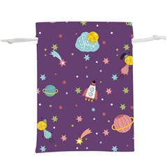 Space Travels Seamless Pattern Vector Cartoon Lightweight Drawstring Pouch (xl) by Bedest