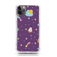 Space Travels Seamless Pattern Vector Cartoon Iphone 11 Pro Max 6 5 Inch Tpu Uv Print Case by Bedest