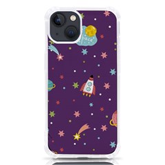 Space Travels Seamless Pattern Vector Cartoon Iphone 13 Tpu Uv Print Case by Bedest