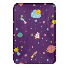 Space Travels Seamless Pattern Vector Cartoon Rectangular Glass Fridge Magnet (4 Pack) by Bedest