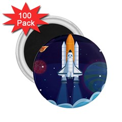 Spaceship Milkyway Galaxy 2 25  Magnets (100 Pack)  by Bedest