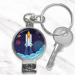 Spaceship Milkyway Galaxy Nail Clippers Key Chain by Bedest