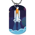 Spaceship Milkyway Galaxy Dog Tag (Two Sides) Back