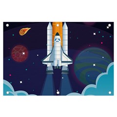 Spaceship Milkyway Galaxy Banner And Sign 6  X 4  by Bedest