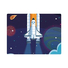 Spaceship Milkyway Galaxy Premium Plush Fleece Blanket (mini) by Bedest