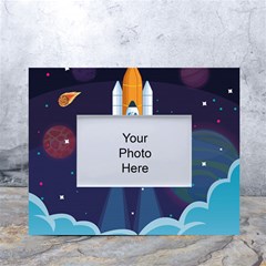 Spaceship Milkyway Galaxy White Tabletop Photo Frame 4 x6  by Bedest