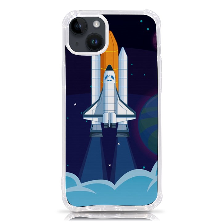 Spaceship Milkyway Galaxy iPhone 14 Plus TPU UV Print Case