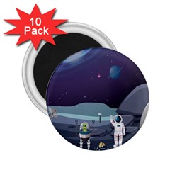 Alien Astronaut Scene 2 25  Magnets (10 Pack)  by Bedest