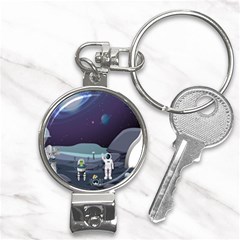 Alien Astronaut Scene Nail Clippers Key Chain by Bedest