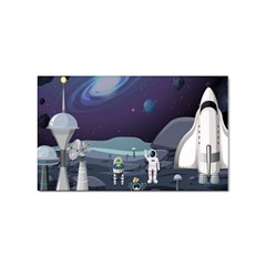 Alien Astronaut Scene Sticker Rectangular (100 Pack)