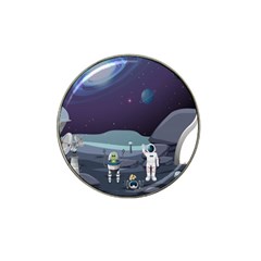 Alien Astronaut Scene Hat Clip Ball Marker (4 Pack) by Bedest