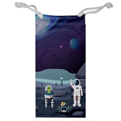 Alien Astronaut Scene Jewelry Bag by Bedest