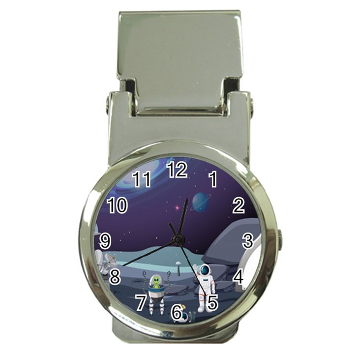 Alien Astronaut Scene Money Clip Watches