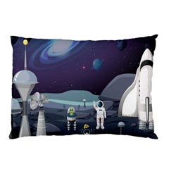 Alien Astronaut Scene Pillow Case by Bedest