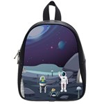 Alien Astronaut Scene School Bag (Small) Front