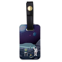 Alien Astronaut Scene Luggage Tag (one Side) by Bedest