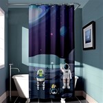 Alien Astronaut Scene Shower Curtain 36  x 72  (Stall)  Curtain(36 X72 )