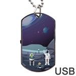 Alien Astronaut Scene Dog Tag USB Flash (One Side) Front