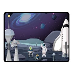 Alien Astronaut Scene Two Sides Fleece Blanket (small) by Bedest