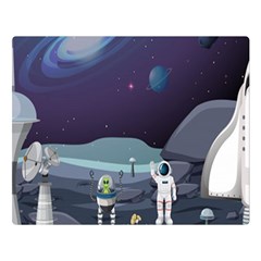 Alien Astronaut Scene Premium Plush Fleece Blanket (large) by Bedest